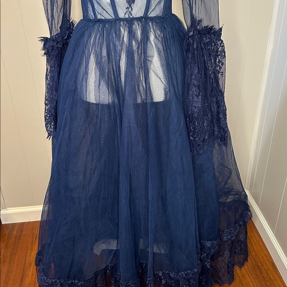 NWT Dolls Kill Dance with Death Maxi Dress - Navy - Picture 3 of 15